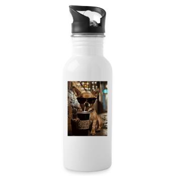 Chihuahua Night Street Style Illustration - Gourde avec paille intégrée - blanc - Droite