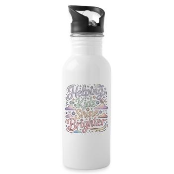 Pediatric OT Helping Kids Shine Pediatric Therapy - Trinkflasche mit integriertem Trinkhalm - Weiß - Rechts