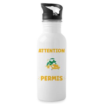 Driver's license humor - Water bottle with straw - white - Right