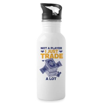 Not A Player I Just Trade A Lot Trading Card - Water bottle with straw - white - Right