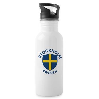 Croix du Bouclier de Stockholm - Gourde avec paille intégrée - blanc - Droite