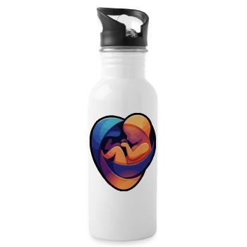 Colorful fetal hug - Water bottle with straw - white - Right
