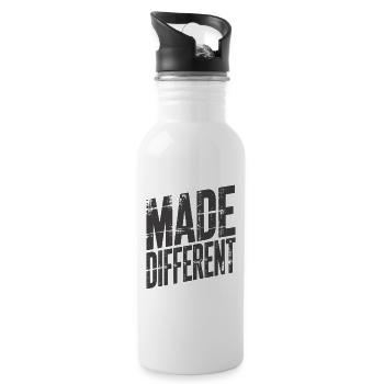 Anders gemacht, einzigartig gedacht - Trinkflasche mit integriertem Trinkhalm - Weiß - Rechts