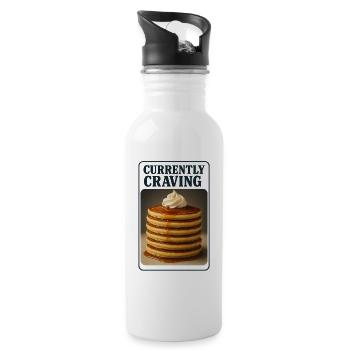 Cravings | Pancake Foodie - Water bottle with straw - white - Right
