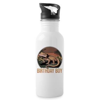 Funny Reptile Crested Gecko - Water bottle with straw - white - Right