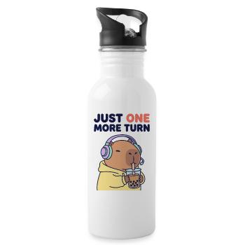 Gamer Capybara Boba Tea One More Turn - Water bottle with straw - white - Right