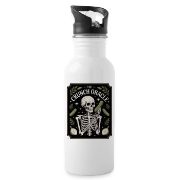 The Crunch Oracle Skeleton And Cucumbers Humor - Water bottle with straw - white - Right