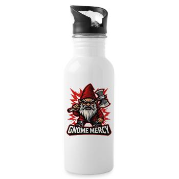 Böser Gnom, Dunkler Gnom, Goth-gnom, Lustiger Gnom - Trinkflasche mit integriertem Trinkhalm - Weiß - Rechts