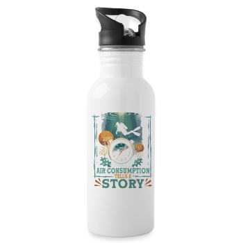Diver Recreational Diving Air Consumption Tells A Story - Water bottle with straw - white - Right