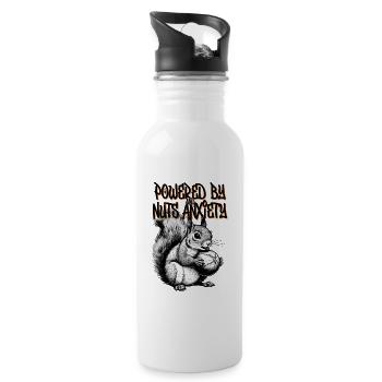 Powered by Nuts and Anxiety - Water bottle with straw - white - Right