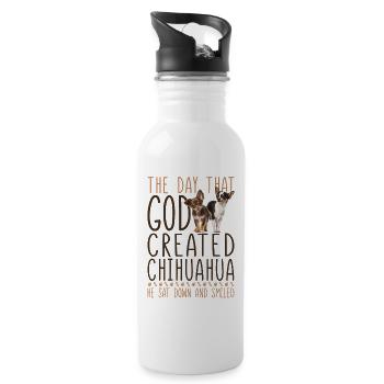 Chihuahua Chihuahueño The Day That - Water bottle with straw - white - Right