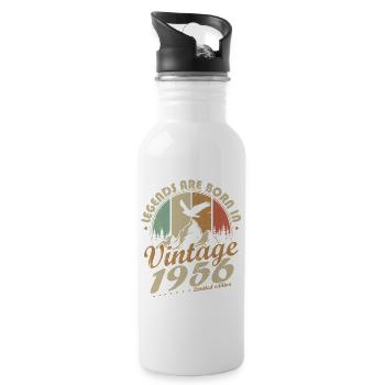 Cadeau d’anniversaire vintage 1956 - Gourde avec paille intégrée - blanc - Droite