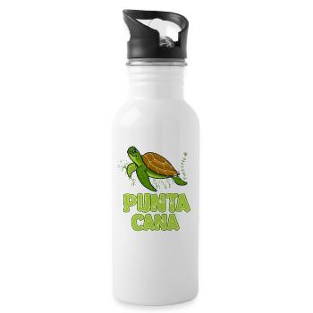 Illustration de Punta Cana-Tortues de mer - Gourde avec paille intégrée - blanc - Droite