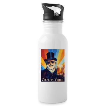 Giuseppe Verdi - Trinkflasche mit integriertem Trinkhalm - Weiß - Rechts