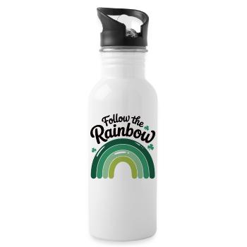 Suivez le t-shirt arc-en-ciel de la Saint-Patrick - Gourde avec paille intégrée - blanc - Droite