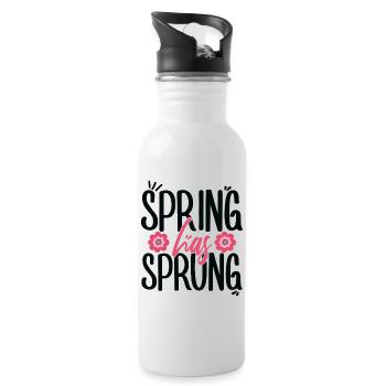 Der Frühling ist gebrochen heidnisch Frühlingsmärz-Tagundnachtgleiche - Trinkflasche mit integriertem Trinkhalm - Weiß - Rechts