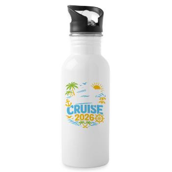 Family Cruise 2026 - Water bottle with straw - white - Right