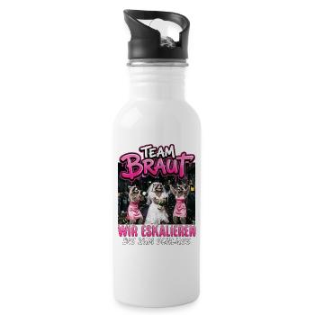 Bachelor Party Women's T-Shirt Bachelorette Party - Water bottle with straw - white - Right