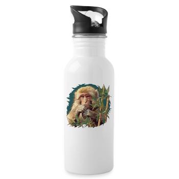 Makaken Makake - Trinkflasche mit integriertem Trinkhalm - Weiß - Rechts