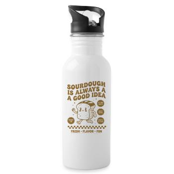 Sourdough Bread Baking Starter Era - Water bottle with straw - white - Right