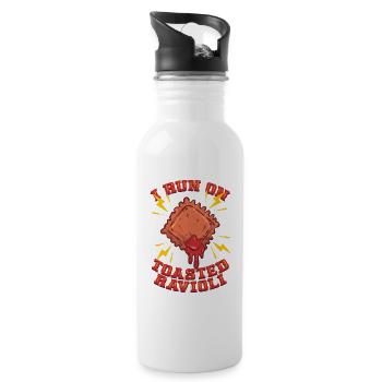 Je fonctionne sur des raviolis grillés - Gourde avec paille intégrée - blanc - Droite