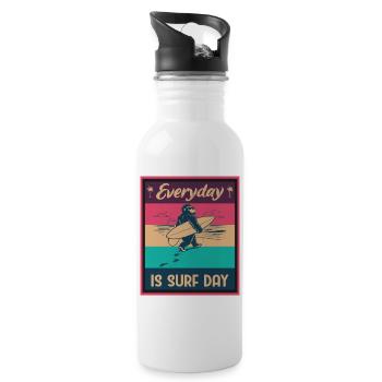 Chaque jour EST JOUR SURF des ambiances Gorilla Surfer Beach - Gourde avec paille intégrée - blanc - Droite