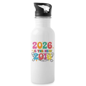 Nouvelles ambiances nostalgique 2016 2026 - Gourde avec paille intégrée - blanc - Droite