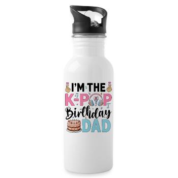 I'm The K-Pop Birthday Dad - Water bottle with straw - white - Right