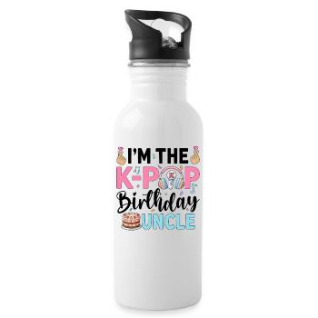 I'm The K-Pop Birthday Uncle - Trinkflasche mit integriertem Trinkhalm - Weiß - Rechts