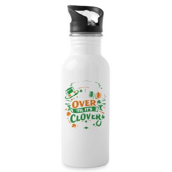 It ain't over til it's clover | St Patrick's Day - Trinkflasche mit integriertem Trinkhalm - Weiß - Rechts