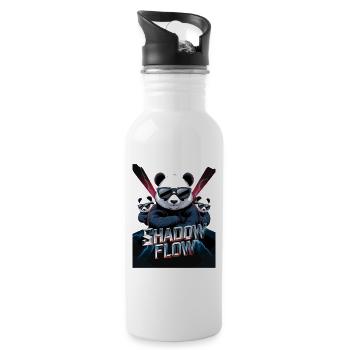 Shadow Flow Panda Crew with cool sunglasses - Water bottle with straw - white - Right