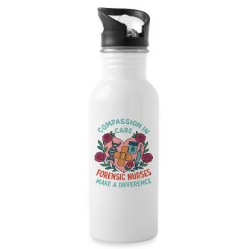 Forensic Nurse Practitioner Compassion In Care - Trinkflasche mit integriertem Trinkhalm - Weiß - Rechts