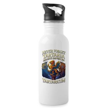 Vergiss Tartaria nie  Magnus Imperium Tartaricum - Trinkflasche mit integriertem Trinkhalm - Weiß - Rechts
