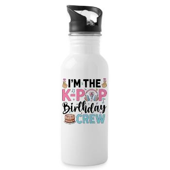 I'm The K-Pop Birthday Crew - Trinkflasche mit integriertem Trinkhalm - Weiß - Rechts