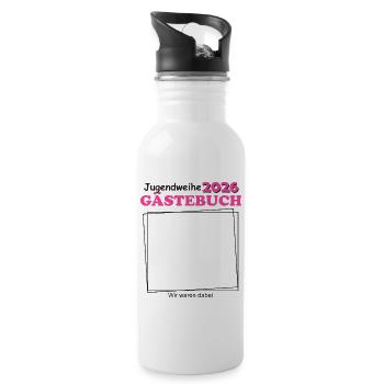 Jugendweihe 2026 Guestbook for Teenage Girls - Water bottle with straw - white - Right