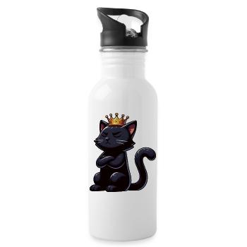Drôle de chat chats chat amoureux chaton - Gourde avec paille intégrée - blanc - Droite