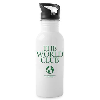 Le Club du Monde – Surmonter les frontières - Gourde avec paille intégrée - blanc - Droite