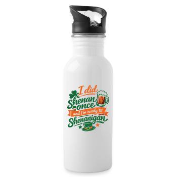 Ready vor Shenanigans | St. Patrick's Day - Trinkflasche mit integriertem Trinkhalm - Weiß - Rechts