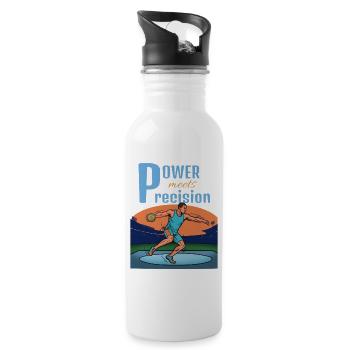 Power meets precision – discus throw - Water bottle with straw - white - Right