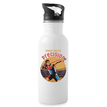 Shot put: Power meets precision - Water bottle with straw - white - Right