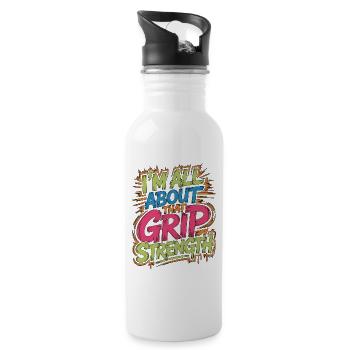 Hand Therapist I'm All About That Physiotherapist - Trinkflasche mit integriertem Trinkhalm - Weiß - Rechts