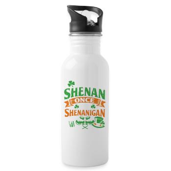 Ready vor Shenanigans | St. Patrick's Day - Trinkflasche mit integriertem Trinkhalm - Weiß - Rechts