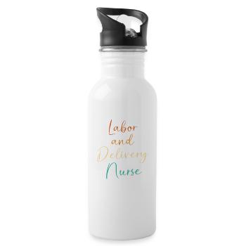 Midwife Obgyn Obstetrics - Water bottle with straw - white - Right