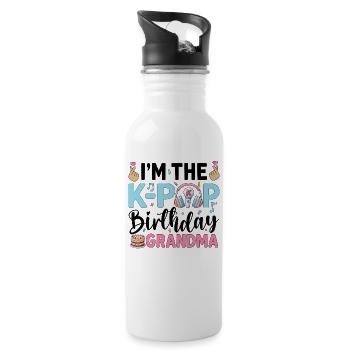 I'm The K-Pop Birthday Grandma - Trinkflasche mit integriertem Trinkhalm - Weiß - Rechts