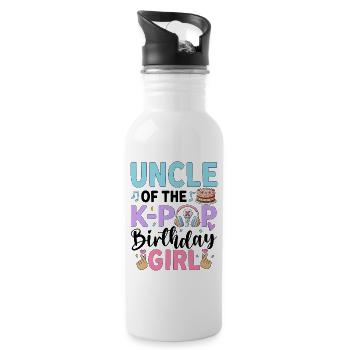 Oncle de la fille d’anniversaire K-Pop - Gourde avec paille intégrée - blanc - Droite