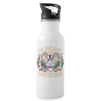 T-shirt de lapin de Pâques Je suis juste là pour l’œuf de Pâques - Gourde avec paille intégrée - blanc - Droite