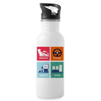 Sim Racing - Water bottle with straw - white - Right
