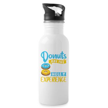 Donut fast food - Water bottle with straw - white - Right