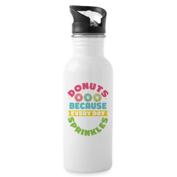 Donut fast food - Water bottle with straw - white - Right