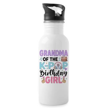 Grandma Of The K-Pop Birthday Girl - Trinkflasche mit integriertem Trinkhalm - Weiß - Rechts
